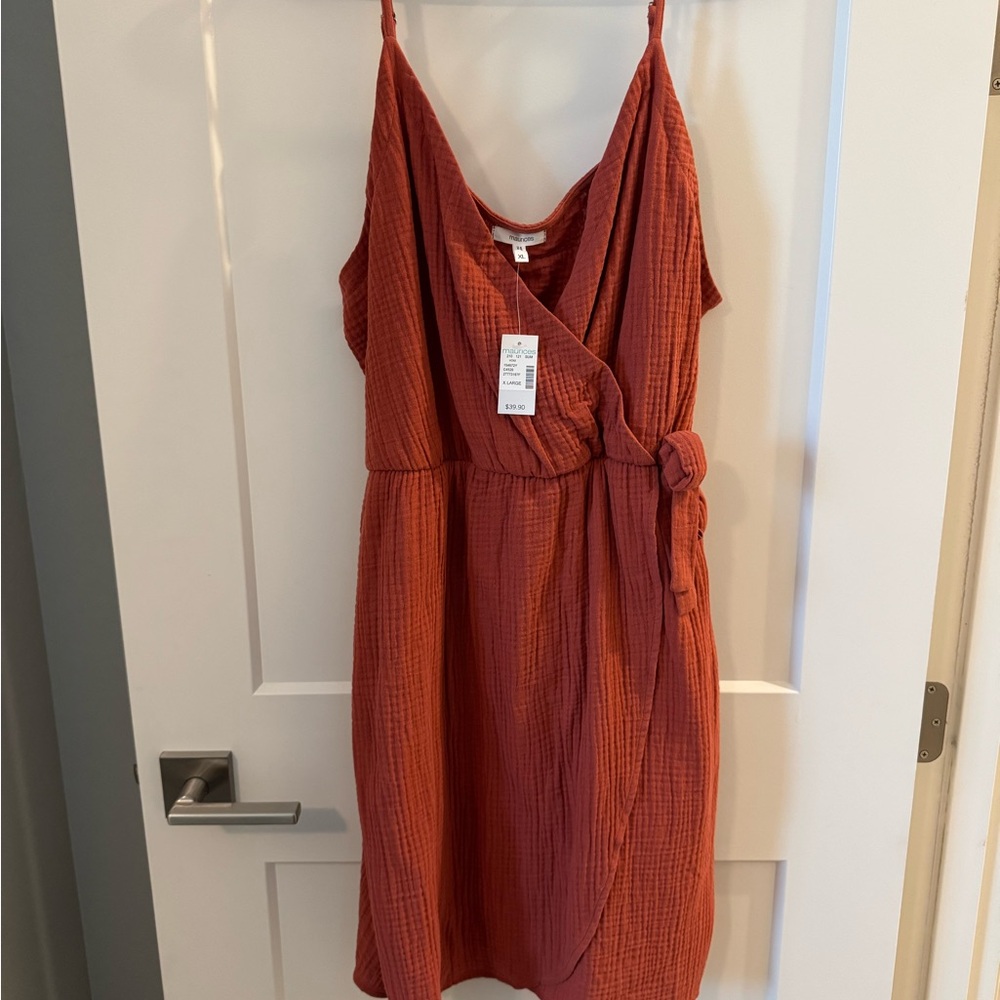 Women's Rust Wrap Dress